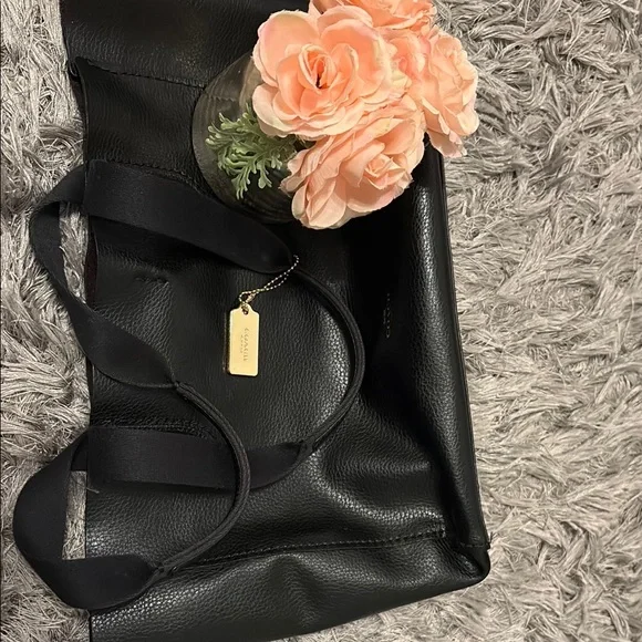 Coach Black Leather Tote Bag - Picture 11 of 12